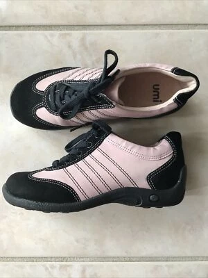 Umi girls pink and black Suede￼ gym shoes size 31 EUR/13 US NEW - Image 1 of 4