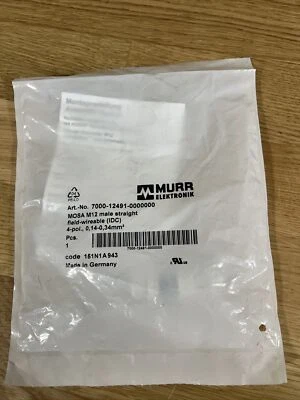 Murr Elektronik  7000-12491-0000000 12 Male Straight 4 pole connector - Image 1 of 2
