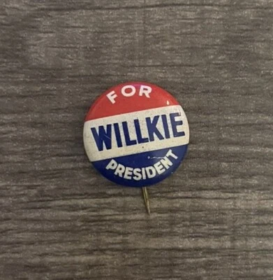 Wendell Willkie Para Presidente Pin Botón Whitehead & Hoag Foto 1 de 2