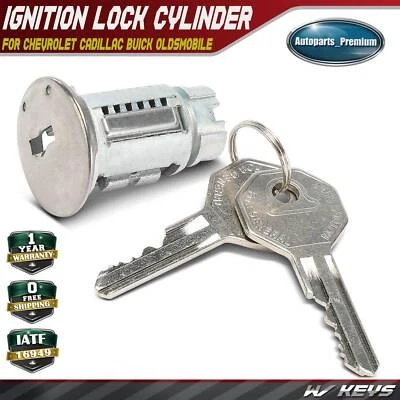 Ignition Lock Cylinder Zamak 5 w/ Keys for Chevrolet Cadillac Buick Oldsmobile - Image 1 of 4