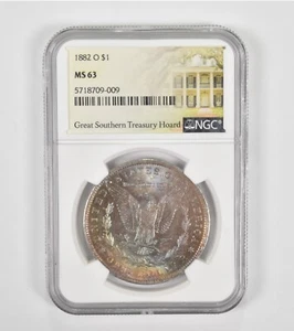 MS63 1882-O Morgan Silver Dollar Great Southern Treasury Hoard Graded NGC *1418 - Picture 1 of 3