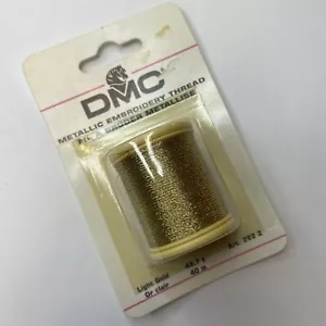 DMC Metallic Embroidery Thread 43.7 YDS. Light Gold NEW in Package - Foto 1 di 3