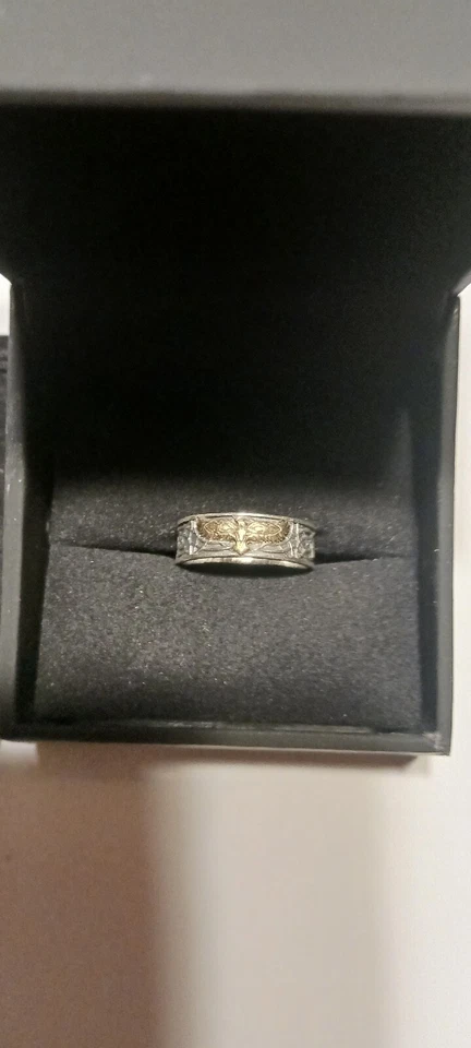Anillos de moda de oro blanco de 10k (anillo vikingo artesanal con oro Ravon)  Foto 1 de 3