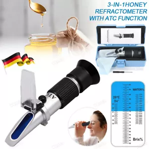 Refraktometer Honig Imker Zucker Gehalt Brix 58-92% Wasser 12-27% Baume 38-43 - Bild 1 von 12