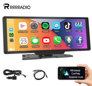 10.26" IPS Car Portable Wireless Apple CarPlay Android Auto Touch Screen Radio - Picture 1 of 15