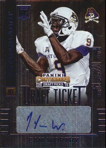 2015 Panini Contenders Draft Picks College Draft Ticket Blue Foil #256 Worthy