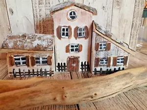 Holzhäuser Deko Häuserzeile Wohndeko Holzhäuschen shabby Häuser Geschenk Holz - Bild 1 von 1