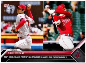 Shohei Ohtani 2023 Topps Now #625 Game 1 Shutout + 2 HR Game 2 Legendary Moment - Picture 1 of 2
