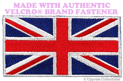 VELCRO INC. UK FLAG PATCH UNION JACK Great Britain ENGLAND EMBLEM w/ VELCRO® Brand Fastener