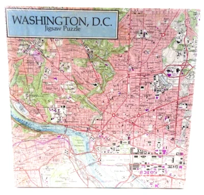 Vintage Washington, D.C. Jigsaw Puzzle 500 Piece Washington D.C. Map SEALED BOX - Image 1 of 3