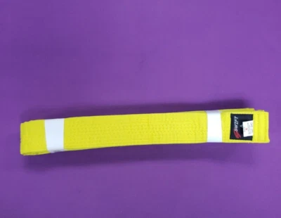 SWIFT Karate Belts Pure Cotton Double Wrapped 9 Stitches. YELLOW Belt Size 4 - Image 1 of 4