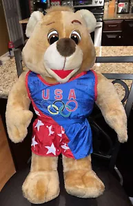 Oso de peluche GIGANTE vintage de peluche as novedad 1995-1996 equipo olímpico de Estados Unidos 21" de alto - Imagen 1 de 9