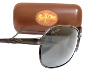 SELTENE MAUI JIM ISLANDER SONNENBRILLE metallisches Gestell graue polarisierte Gläser MJ 131-02 - Bild 1 von 5