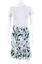Tory Burch Womens Printed Ruffle Skirt White Size 2 12434145