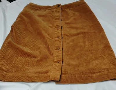 Falda Land's End Mujer Talla 10 Marrón Tostado Pana Botones Delanteros  Foto 1 de 4