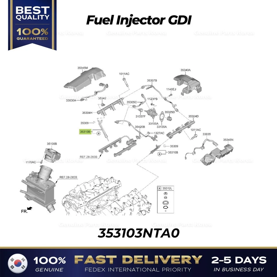 ⭐Genuíno⭐ Injetor de combustível GDI 353103NTA0 para Hyundai Genesis G80 G90 GV70 GV80 - Imagem 1 de 1