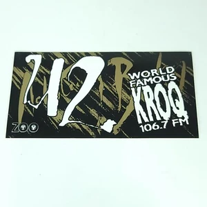 Vintage World Famous KROQ 106.7 FM Radio Station Sticker LA 1990s U2 Achtun Baby - Bild 1 von 5