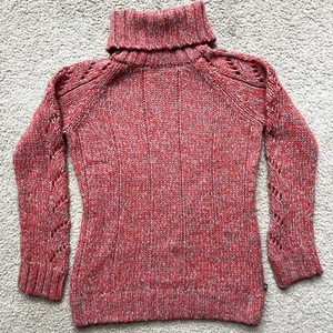 Victorinox Womens XL Long Red Turtleneck Sweater Chunky Knit Soft Good Condition - Picture 1 of 8