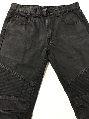 Parish Nation Jeans Mens Black/Stacked Pleats-Sz.34-cotton-Strt Leg - Image 1 of 4