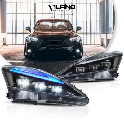 VLAND Headlights Projector LED For 2006-2013 Lexus IS250 IS350 ISF W/Animation - Image 1 of 4