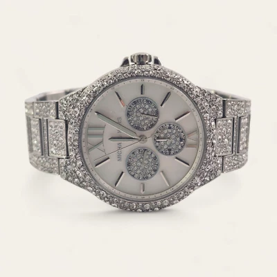 NEW Michael Kors Oversized Camille Pave Glitz Silver Watch MK6957 NWOT Box - Image 1 of 4