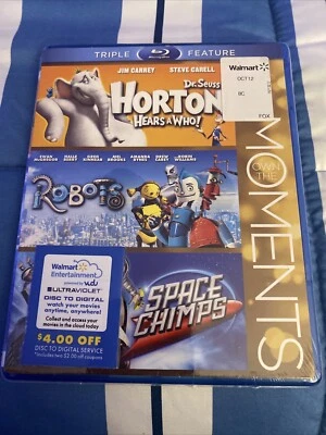 Horton Hears A Who, Robots, Space Chimps Blu Ray Triple Feature, SEALED - Image 1 of 4