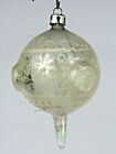 Antique Vintage Blown Glass Outdent TEARDROP Christmas Ornament Germany