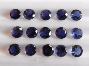5 Stück Iolith Rund Facettschliff 5 mm bis 6 mm Natur Kalibriert Edelstein - Bild 1 von 4