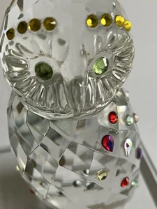 Judith Ripka Crystal Owl w/Multi Gemstones Paper Weight Signed - Picture 1 of 9