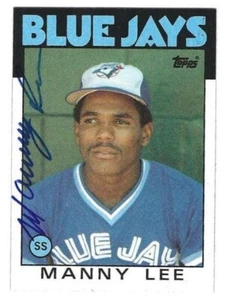 Signed Autographed MANNY LEE TORONTO BLUE JAYS 1986 Topps Card #23 w/COA - Picture 1 of 1