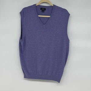 BROOKS BROTHERS "346" Pullover Weste Herren Large Lila V-Ausschnitt Supima Baumwolle Flieder - Bild 1 von 11