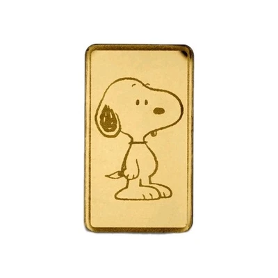 Goldbarren 0,5 Gramm Gold  Peanuts ® Snoopy 75th Anniversary im Blister - Bild 1 von 4