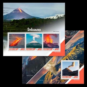 Volcanoes Italy Mexico Indonesia Hawaii MNH Stamps 2024 Sierra Leone M/S + S/S - Picture 1 of 3