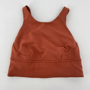 Reggiseno sportivo donna Lululemon taglia 6 (S) marrone scoop scollo a V INSERTI PAD MANCANTI - Foto 1 di 5