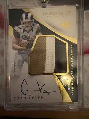 Panini Immaculate Cooper Kupp Gold Foil RC Premium Patch Auto 2017 70/99 PR-CK  Foto 1 de 3