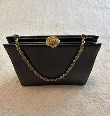 De Colección Bolso de Mano de Cuero Biene-Davis Tono Dorado Rosa Cierre Cadena Correa con Monedero Foto 1 de 4