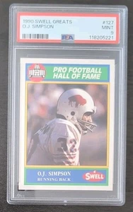 O.J. Simpson #127  1990 Swell NFL Pro Football Hall of Fame Card PSA 9 Mint Card - Picture 1 of 2