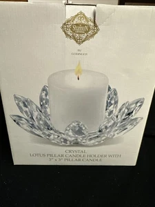 Godinger Shannon Crystal Pillar Candle Holder W/orginal Candle & Box  - Picture 1 of 9