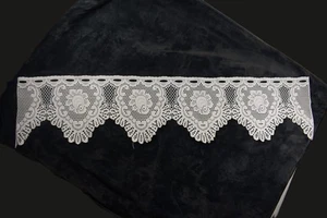 HANDGEMACHTE GEHÄKELTE CREMEWEISSE 50" VOLANT VORHANG - Bild 1 von 9