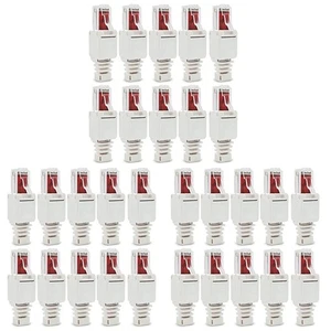 30 Stück Netzwerkstecker Werkzeuglos RJ45 CAT6 LAN UTP Kabelstecker Ohne We2017 - Afbeelding 1 van 6