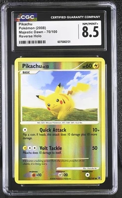 CGC 8.5 Pikachu 2008 Majestic Dawn 70/100 Reverse Holo Pokemon Card - Image 1 of 2
