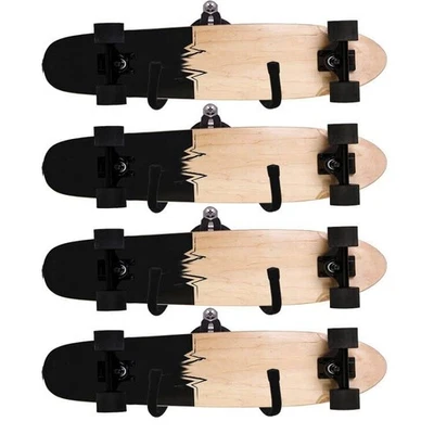 Pmsanzay Skateboard Wall Rack Storage Holds 4 Boards Longboard Wall Display T...