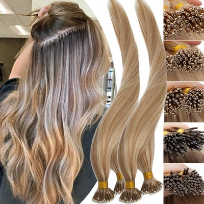 Mini Nano Ring Tip Human Hair Extensions Micro Loop Remy Hair Highlight Thick 1G - Image 1 of 4