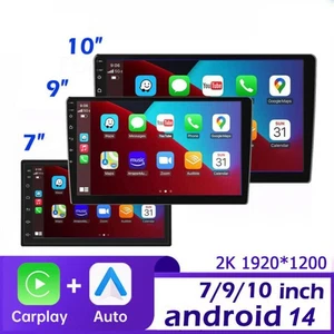 7/9/10.1" Android14 Carplay Car Stereo Radio GPS Navi WiFi BT 2+64GB Double 2Din - Picture 1 of 26
