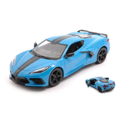 CHEVROLET CORVETTE C8 2020 BLUE 1:24 Maisto Auto Stradali Modellino Nuovo - Immagine 1 di 3