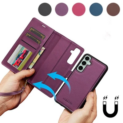 Removable Wallet Case Card Leather Flip Cover for Samsung Galaxy A15/A35/A55 - Image 1 of 4