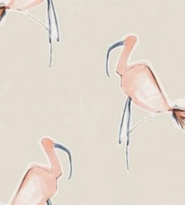 NEW Scion Zanzibar Flamingo Peach Wallpaper Art Animal Unique Beach Fun - Picture 1 of 8