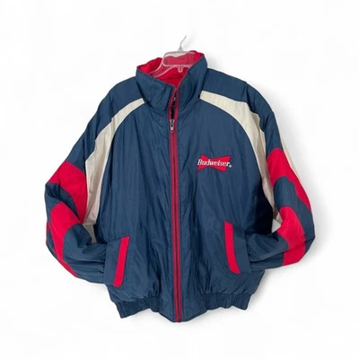 Vtg Budweiser Pro Player Jacket XL 90s USA Korea Beer Promo Puffer Streetwear - Image 1 of 4