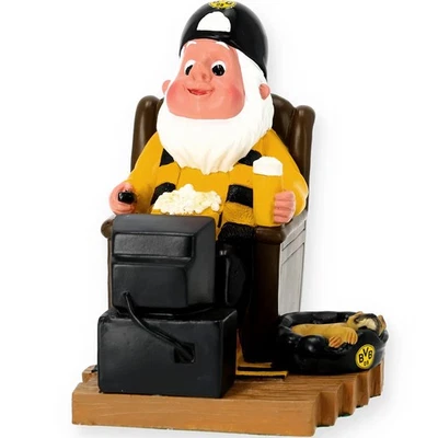 BVB Gartenzwerg Fernsehsessel Borussia Dortmund Zwerg Figur Deko BVB Fanartikel