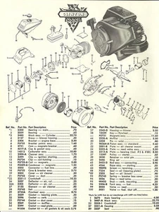 Vintage 60er Jahre Clinton A400 Motor Teile & Preisliste  - Bild 1 von 1